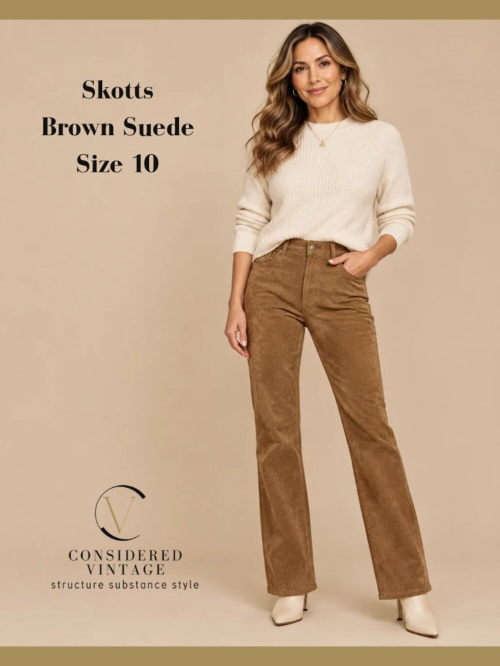 ✨VINTAGE Skotts Genuine Suede Flare Pants - Washable Leather✨